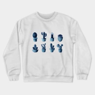 One cactus six cacti in indigo blue Crewneck Sweatshirt